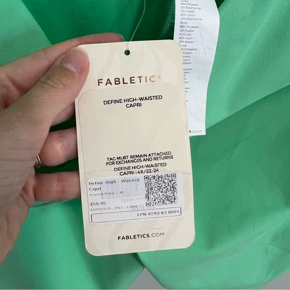 NWT Fabletics Power Hold High Waist Capri Leggings Mint Green - Picture 11 of 11